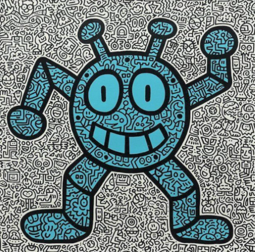 ミスター・ドゥードゥル Blue Robot　シルクスクリーン